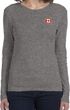 Canada Flag Patch Pocket Print Ladies Long Sleeve