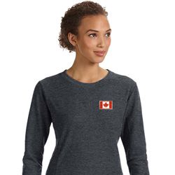Canada Flag Patch Pocket Print Ladies Sweatshirt