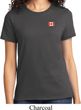 Canada Flag Patch Pocket Print Ladies T-shirt