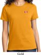 Canada Flag Patch Pocket Print Ladies T-shirt