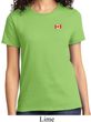 Canada Flag Patch Pocket Print Ladies T-shirt
