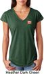 Canada Flag Patch Pocket Print Ladies Tri Blend V-neck