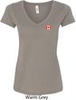 Canada Flag Patch Pocket Print Ladies V-neck