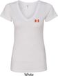 Canada Flag Patch Pocket Print Ladies V-neck