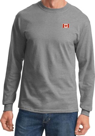 Canada Flag Patch Pocket Print Long Sleeve