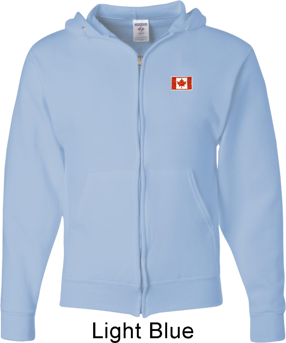 Canada Flag Patch Pocket Print Mens Full Zip Hoodie Canada Flag Patch