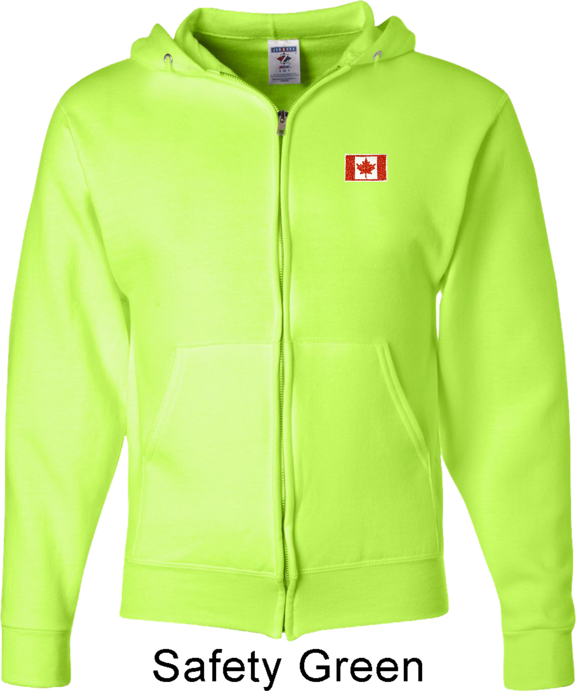 Canada Flag Patch Pocket Print Mens Full Zip Hoodie Canada Flag Patch