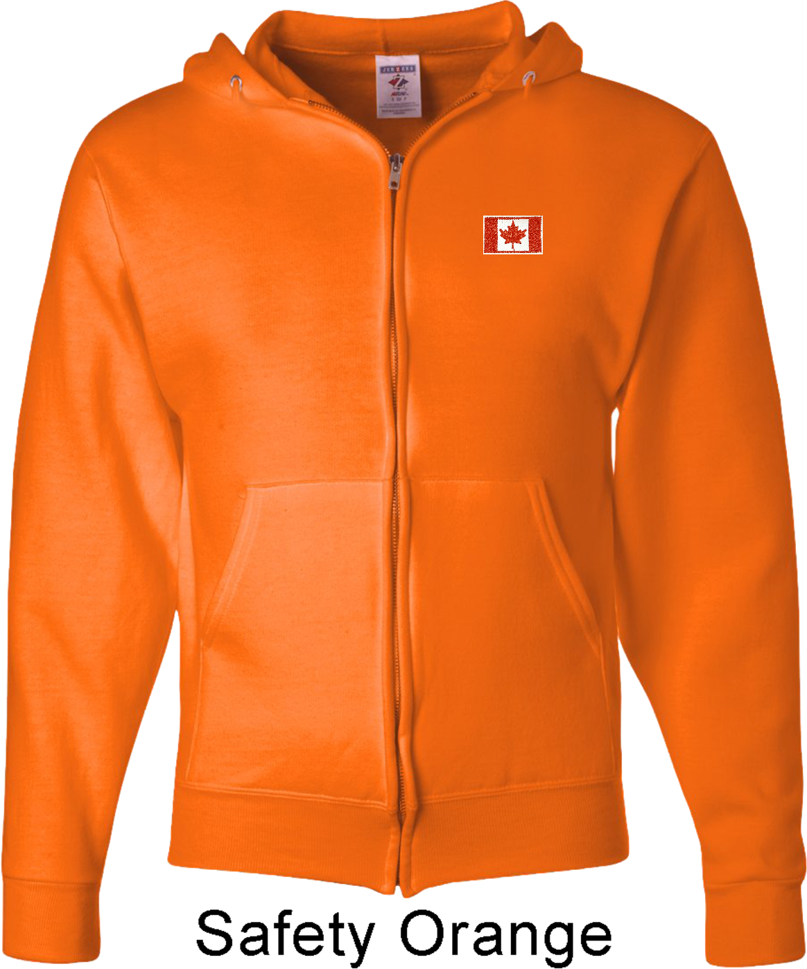 Canada Flag Patch Pocket Print Mens Full Zip Hoodie Canada Flag Patch