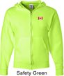 Canada Flag Patch Pocket Print Mens Full Zip Hoodie