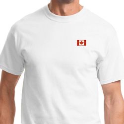 Canada Flag Patch Pocket Print Mens Shirts