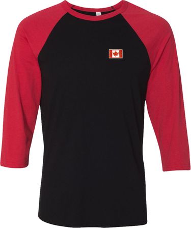 Canada Flag Patch Pocket Print Raglan Shirt
