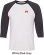Canada Flag Patch Pocket Print Raglan Shirt