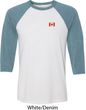 Canada Flag Patch Pocket Print Raglan Shirt