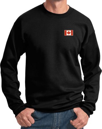 Canada Flag Patch Pocket Print Sweatshirt