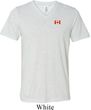 Canada Flag Patch Pocket Print Tri Blend V-neck