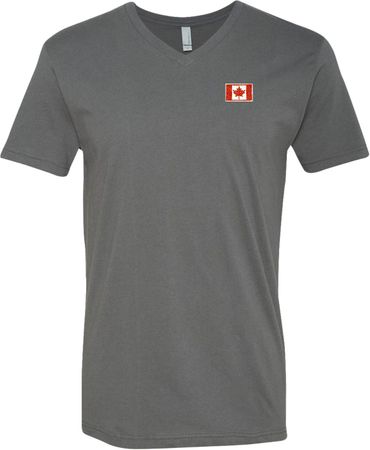 Canada Flag Patch Pocket Print V-neck