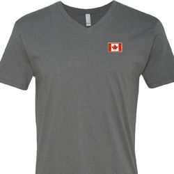 Canada Flag Patch Pocket Print V-neck Canada Flag Patch Pocket Print V-neck