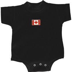 Canada Flag Patch Small Print Baby Romper