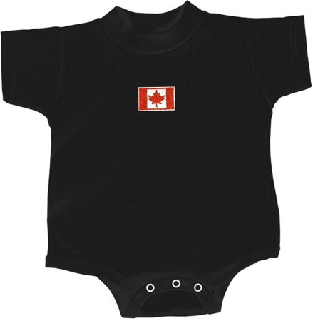 Canada Flag Patch Small Print Baby Romper