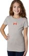 Canada Flag Patch Small Print Girls T-shirt