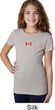 Canada Flag Patch Small Print Girls T-shirt