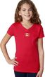Canada Flag Patch Small Print Girls V-neck