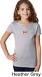 Canada Flag Patch Small Print Girls V-neck
