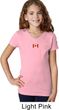 Canada Flag Patch Small Print Girls V-neck