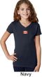 Canada Flag Patch Small Print Girls V-neck