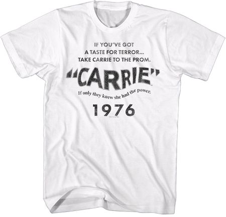 Carrie Horror Movie Title Card T-shirt - White