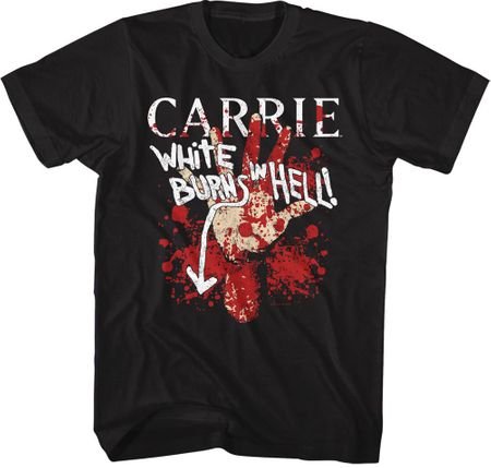 Carrie White Burns in Hell Adult Movie T-shirt - Black