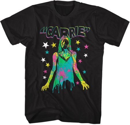 Carrie Movie Color Splatter Adult T-shirt - Black