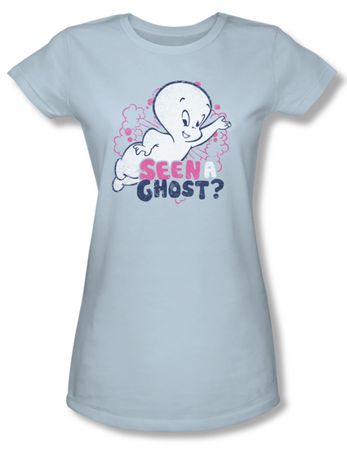 Casper The Friendly Ghost Shirt Juniors Seen A Ghost Light Blue Tee