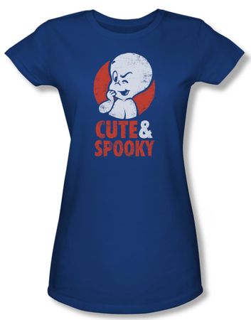 Casper The Friendly Ghost Shirt Juniors Spooky Royal Blue Tee