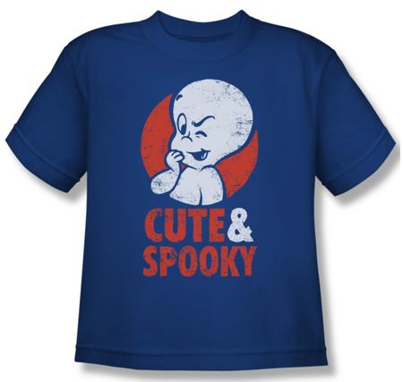 Casper The Friendly Ghost Shirt Kids Spooky Royal Blue Youth Tee T-Shirt