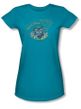 Catwoman Juniors T-shirt - Meow Catwoman Turquoise Tee