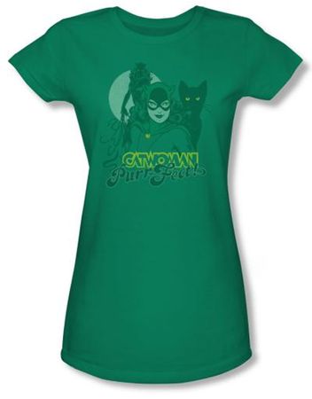 Catwoman Juniors T-shirt - Perrfect! Kelly Green Tee