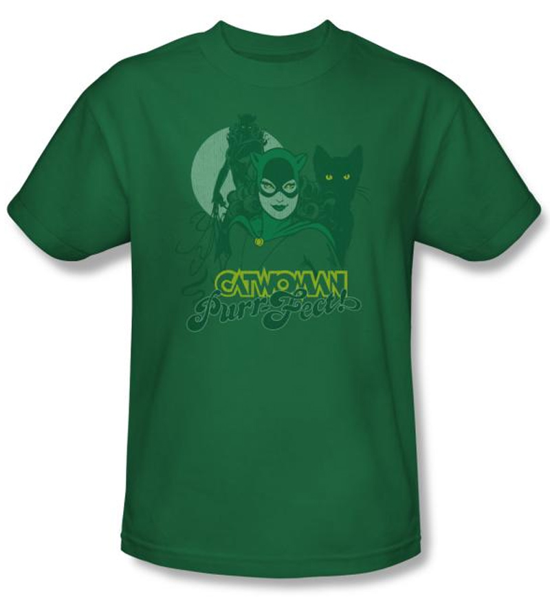Catwoman Tshirt Perrfect! Adult Kelly Green Tee Catwoman Tshirts