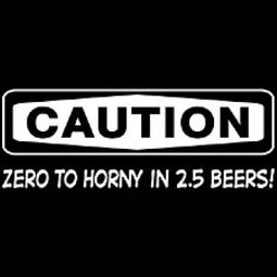 CAUTION - Zero To Horny in 2.5 Beers Funny Adult T-shirt Tee Shirt CAUTION - Zero To Horny in 2.5 Beers Funny Adult T-shirt Tee Shirt