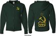 CCCP Hammer Sickle Soviet Union (Front & Back) Full Zip Hoodie
