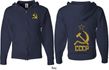 CCCP Hammer Sickle Soviet Union (Front & Back) Full Zip Hoodie