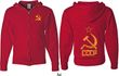 CCCP Hammer Sickle Soviet Union (Front & Back) Full Zip Hoodie