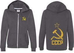 CCCP Hammer Sickle Soviet Union (Front & Back) Ladies Full Zip CCCP Hammer Sickle Soviet Union (Front & Back) Ladies Full Zip