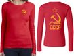 CCCP Hammer Sickle Soviet Union (Front & Back) Ladies Long Sleeve