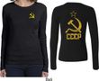 CCCP Hammer Sickle Soviet Union (Front & Back) Ladies Long Sleeve