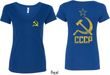 CCCP Hammer Sickle Soviet Union (Front & Back) Ladies V-neck