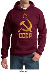 CCCP Hoodie Distressed Soviet Union Communism Adult Hoody Sweatshirt