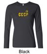 CCCP Ladies T-shirt Soviet Union USSR Insignia Long Sleeve Shirt