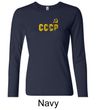 CCCP Ladies T-shirt Soviet Union USSR Insignia Long Sleeve Shirt