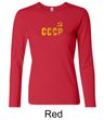 CCCP Ladies T-shirt Soviet Union USSR Insignia Long Sleeve Shirt